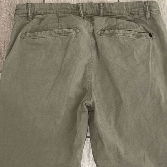 Zara Men's Slim Fit Chino Pants 32 Olive Green‎ Cotton Stretch Casual - Picture 6 of 6
